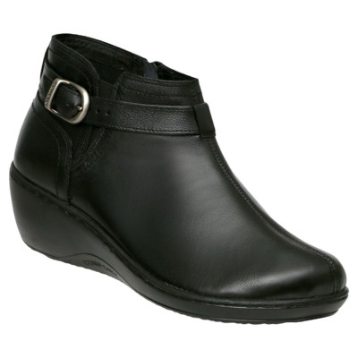 Romulo Bota Cuero Negro Mujer Ref 6414 